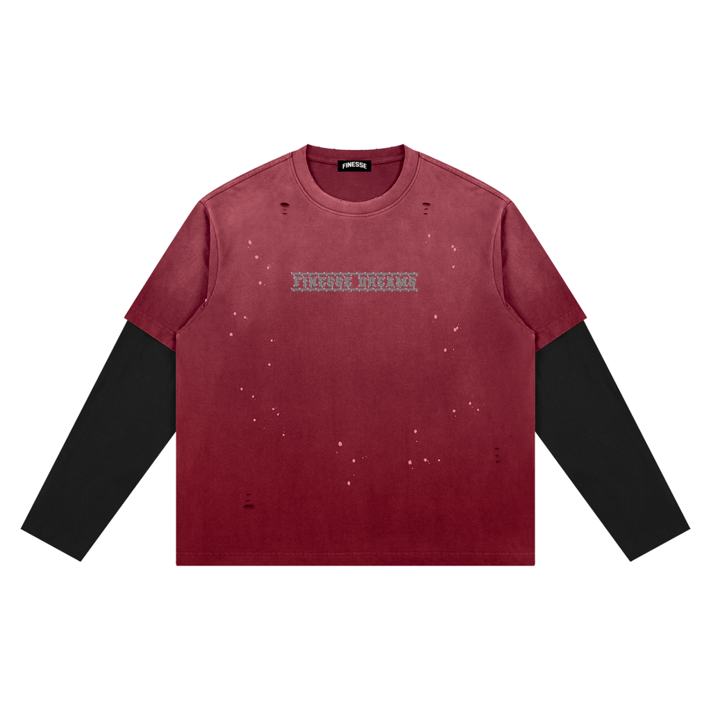 Finesse Vintage Distressed Layer T-Shirt