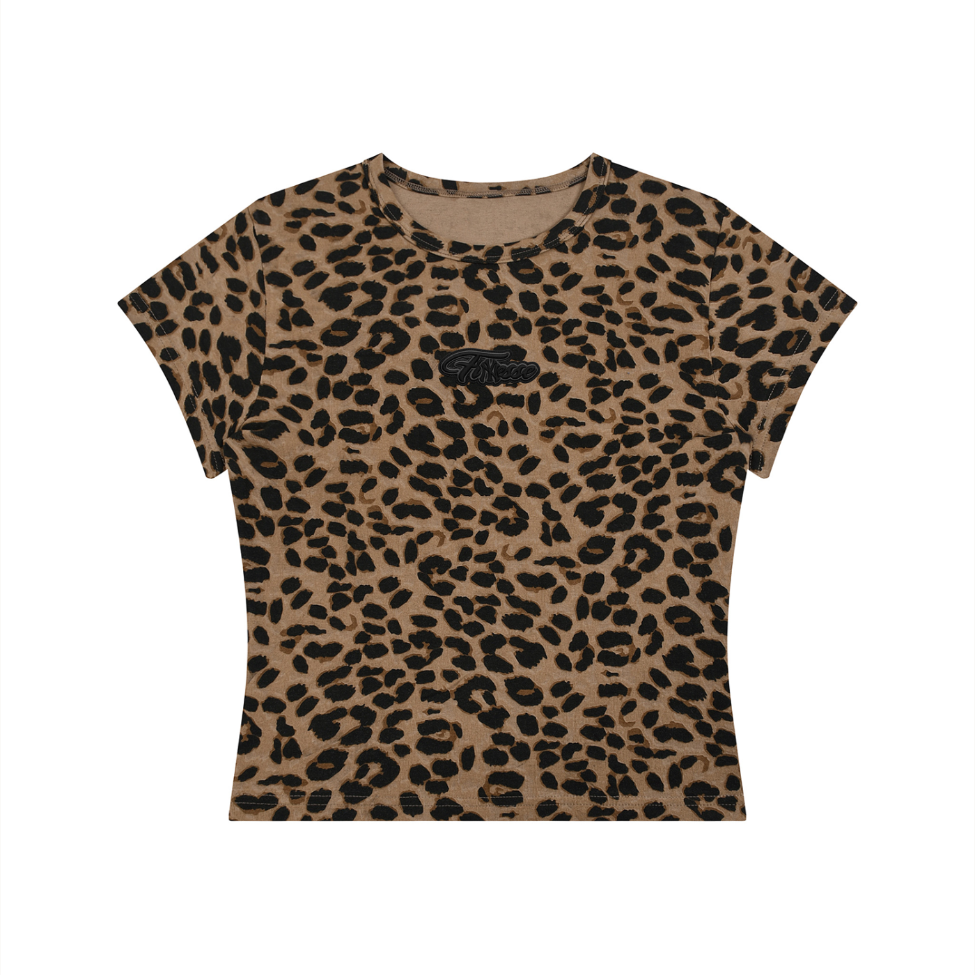 Finesse Women’s Leopard Print Crop T-Shirt