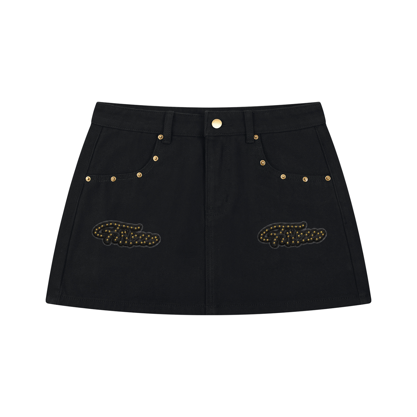 Finesse Women's Studded Denim Mini Skirt