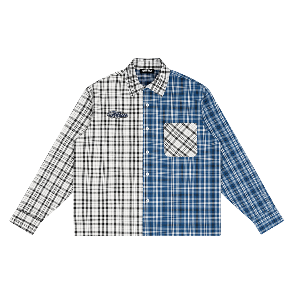 Finesse Plaid Color Block Shirt