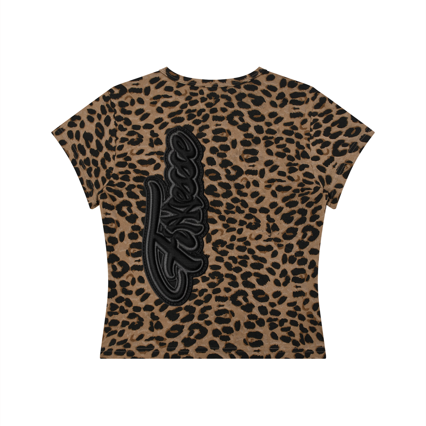 Finesse Women’s Leopard Print Crop T-Shirt