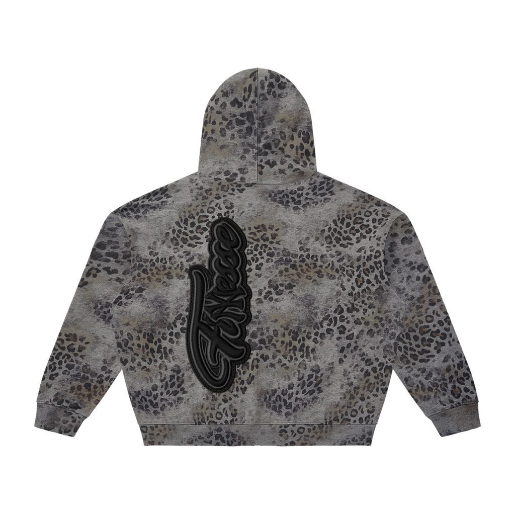 Finesse Vintage Wash Leopard Hoodie